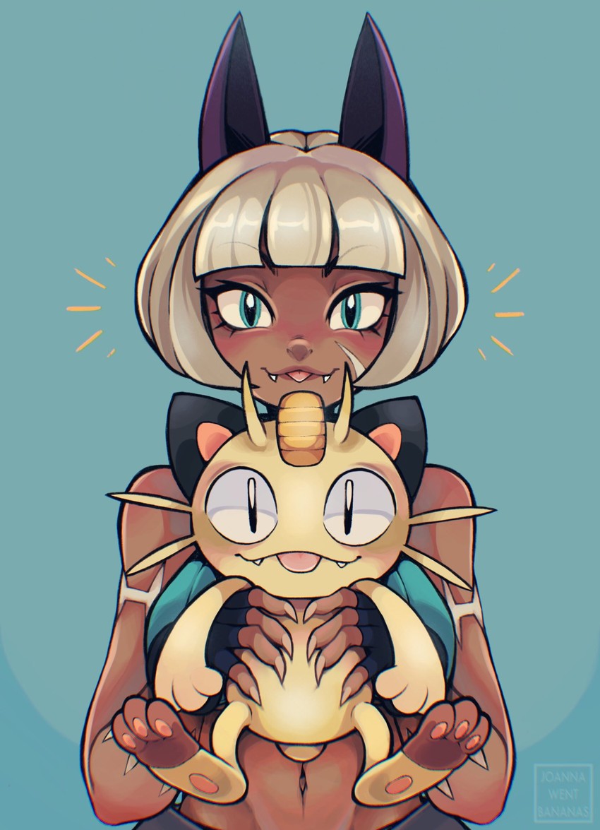 meowth and ms. fortune (pokemon and 1 more) drawn by joanna_went_bananas