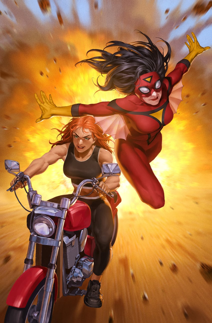 spider-woman, jessica drew, and lindsay mccabe (marvel and 1 more) drawn by yoon_junggeun