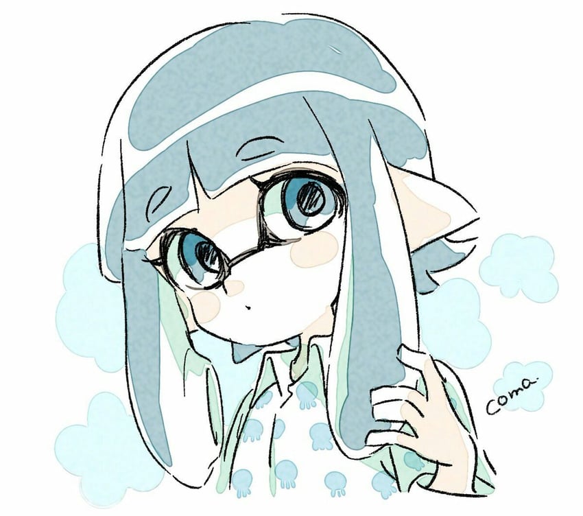 inkling player character and inkling girl (splatoon) drawn by sen_squid