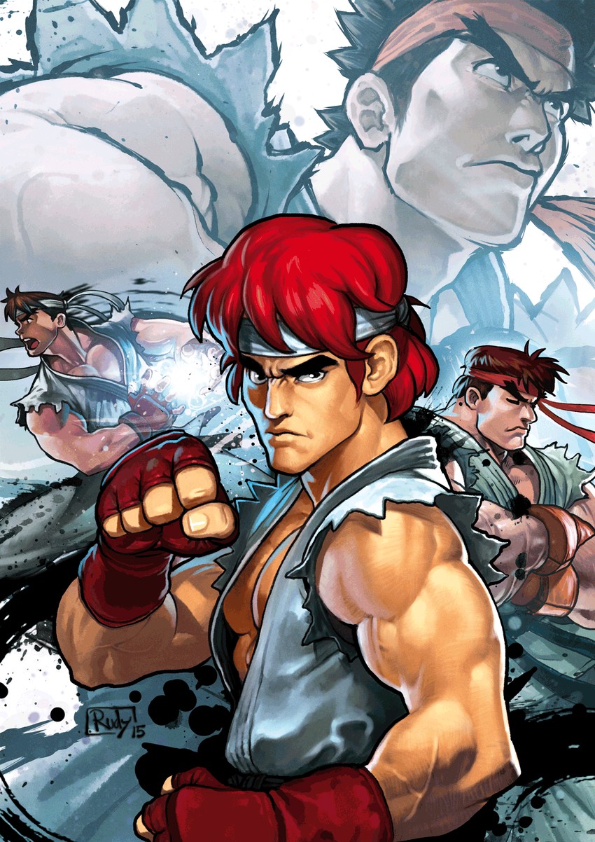 ryu (street fighter and 4 more) drawn by darkdux