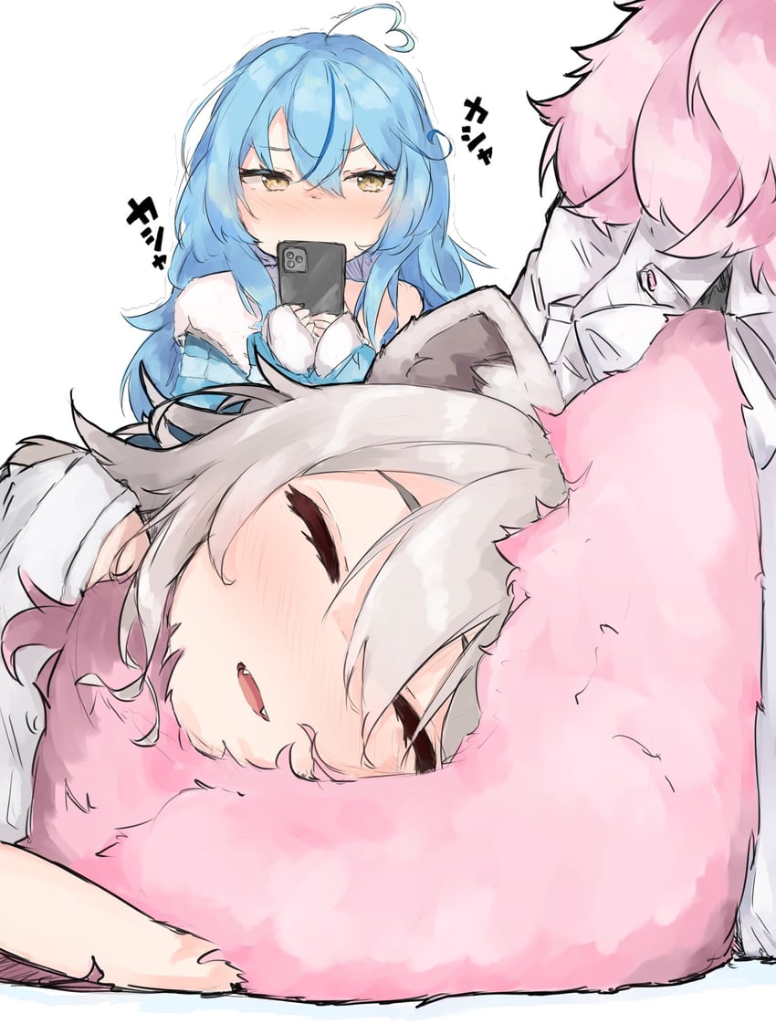 yukihana lamy, shishiro botan, and hakui koyori (hololive) drawn by suzu_coconatu