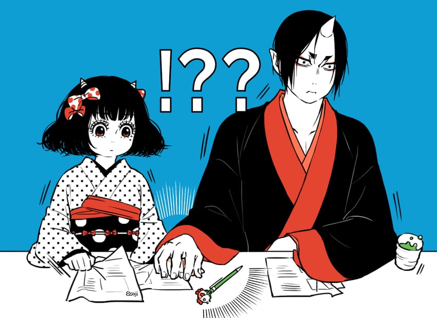 hoozuki and peach maki (hoozuki no reitetsu) drawn by yasoji_(16321578)