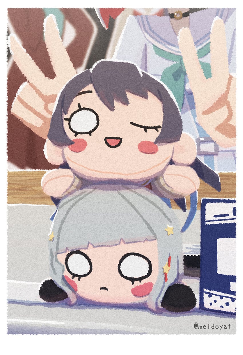 murano sayaka, yugiri tsuzuri, and sasaki kotoko (love live! and 1 more) drawn by meidosan