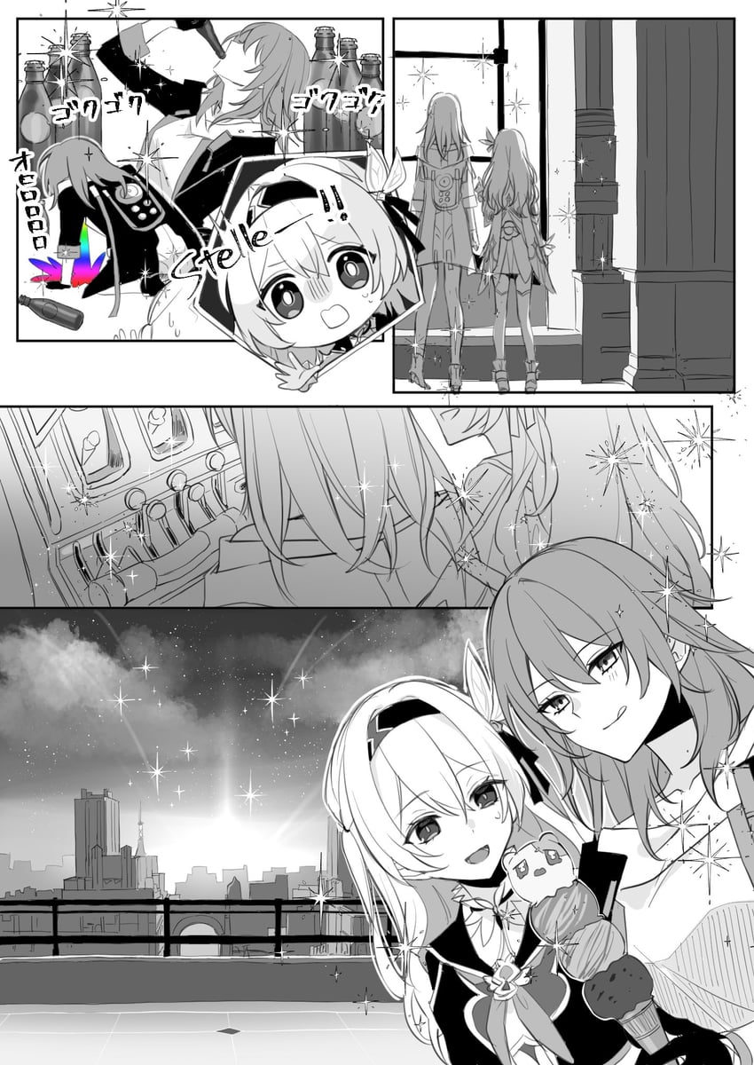 trailblazer, firefly, stelle, and wubbaboo (honkai and 1 more) drawn by hatuki_82