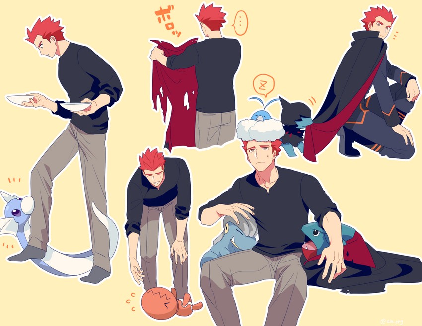 lance, swablu, gible, dratini, trapinch, and 2 more (pokemon and 1 more) drawn by y_(036_yng)