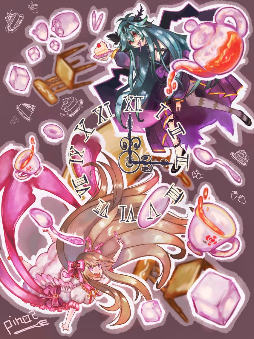 chaos marie and chaos aurora (grimms notes) drawn by pina2