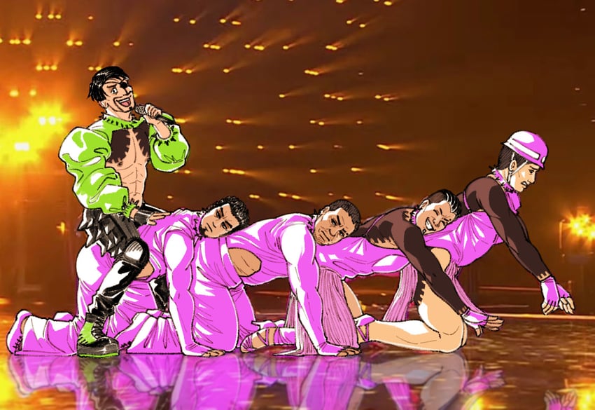 kiryu kazuma, majima goro, saejima taiga, kaarija, minami daisaku, and 1 more (ryuu ga gotoku and 1 more) drawn by brahkest