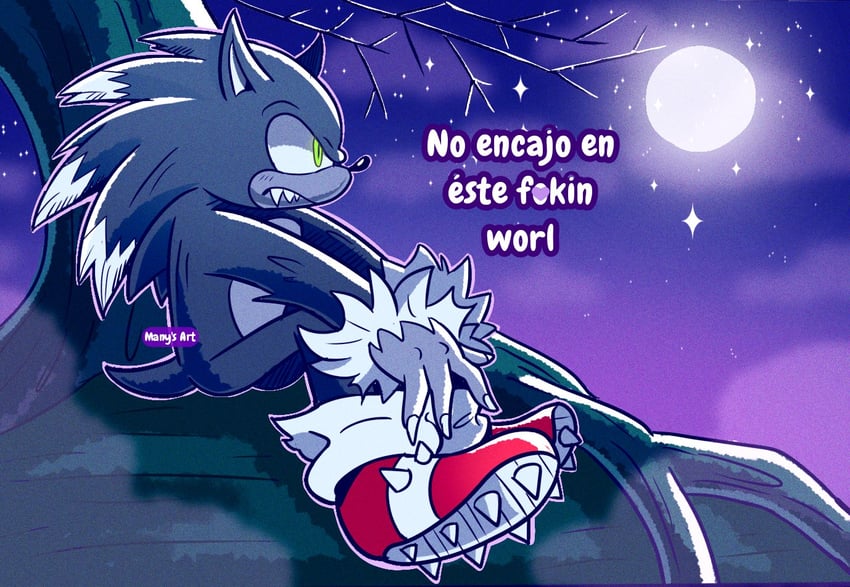 sonic the hedgehog and sonic the werehog (sonic and 1 more) drawn by manysart1