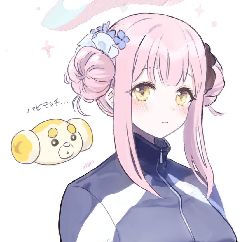 mika and fidough (blue archive and 2 more) drawn by ekoru