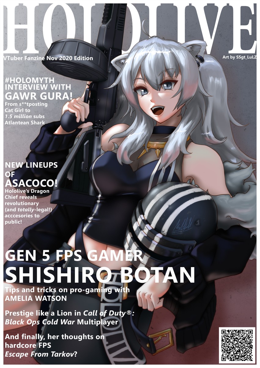 shishiro botan and killa (hololive and 2 more) drawn by ssgt-lulz