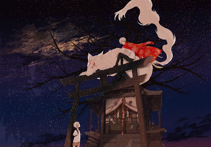 natsume takashi and madara (natsume yuujinchou) drawn by okazaki_oka