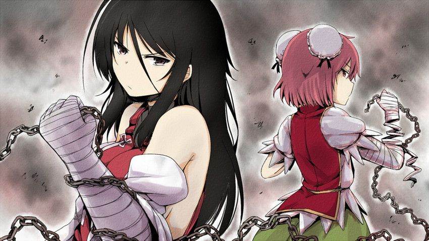 ibaraki kasen and sendai hakurei no miko (touhou) drawn by lockheart