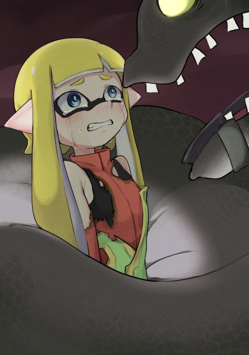 inkling, inkling girl, and horrorboros (splatoon and 1 more) drawn by rxq