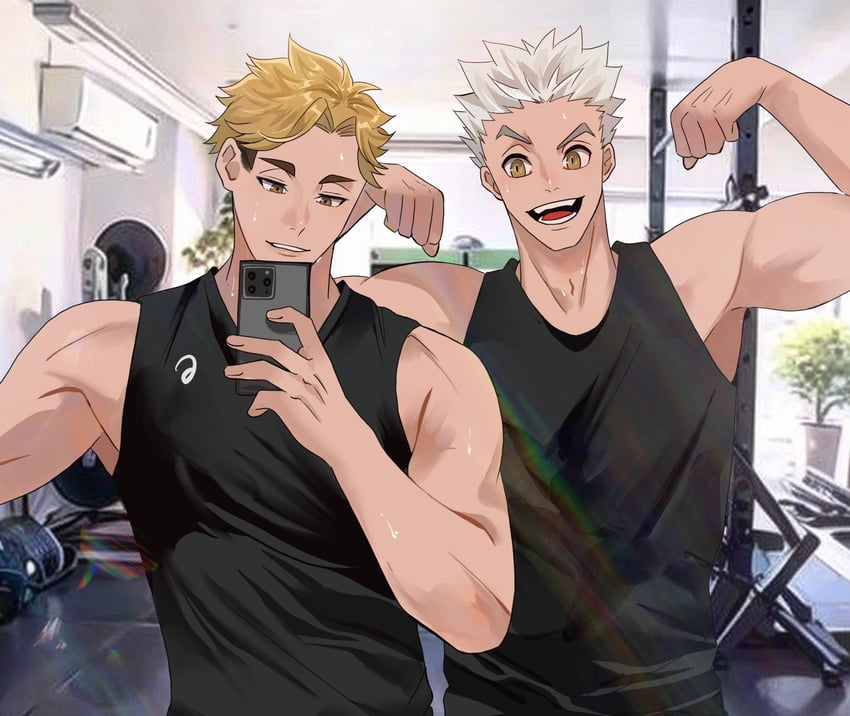 bokuto koutarou and miya atsumu (haikyuu!!) drawn by rechi_dol