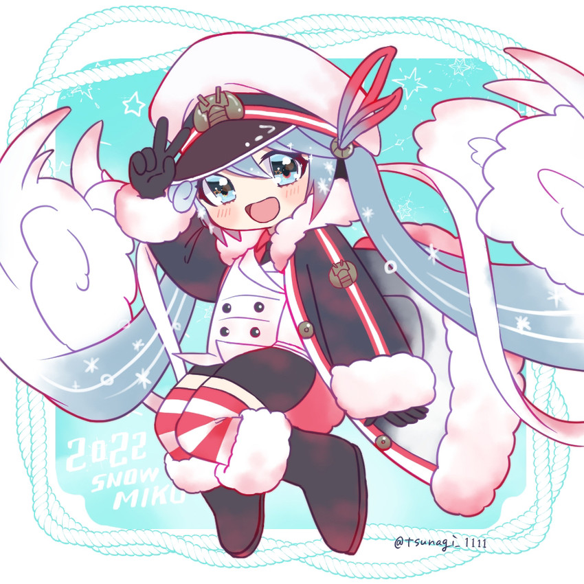 hatsune miku and yuki miku (vocaloid) drawn by tsunagi_1111