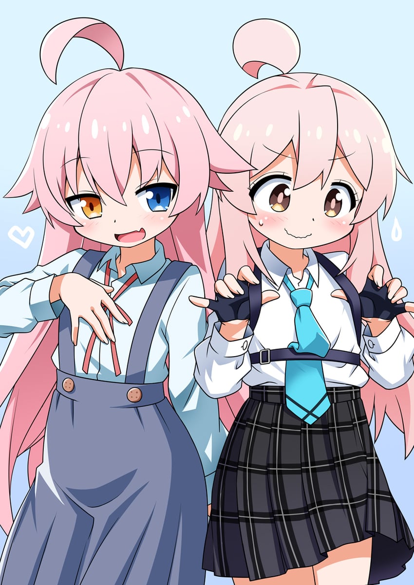 hoshino and oyama mahiro (blue archive and 1 more) drawn by akou_roushi