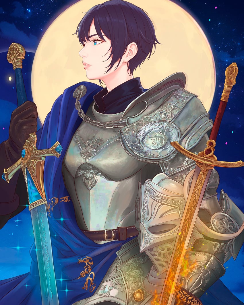 rellana twin moon knight (elden ring and 1 more) drawn by truejekart