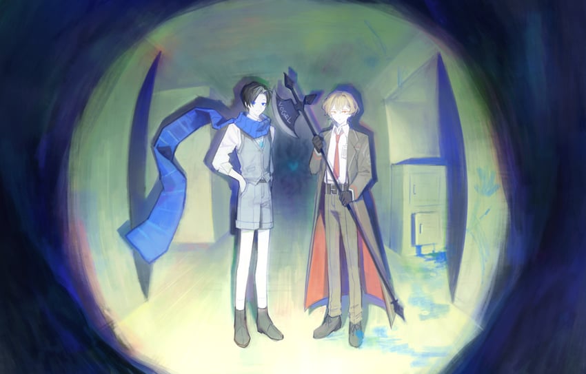 sinclair, demian, and blue star (project moon and 1 more) drawn by hsh7955
