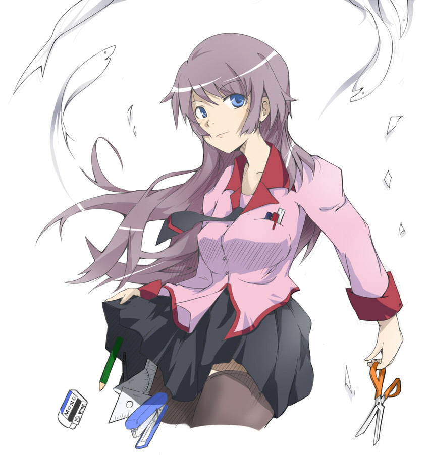 senjougahara hitagi (monogatari and 2 more) drawn by shrike_(dokumawari)