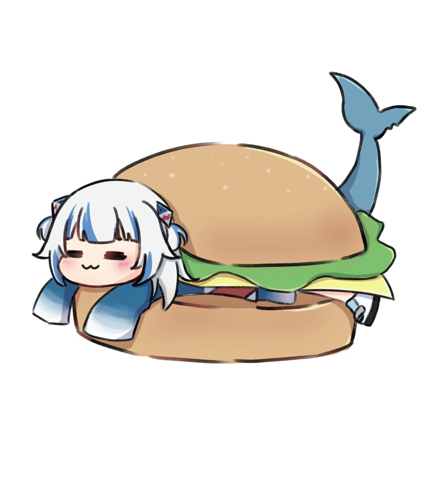 gawr gura and smol gura (hololive and 1 more) drawn by ange_(azukitsunee)