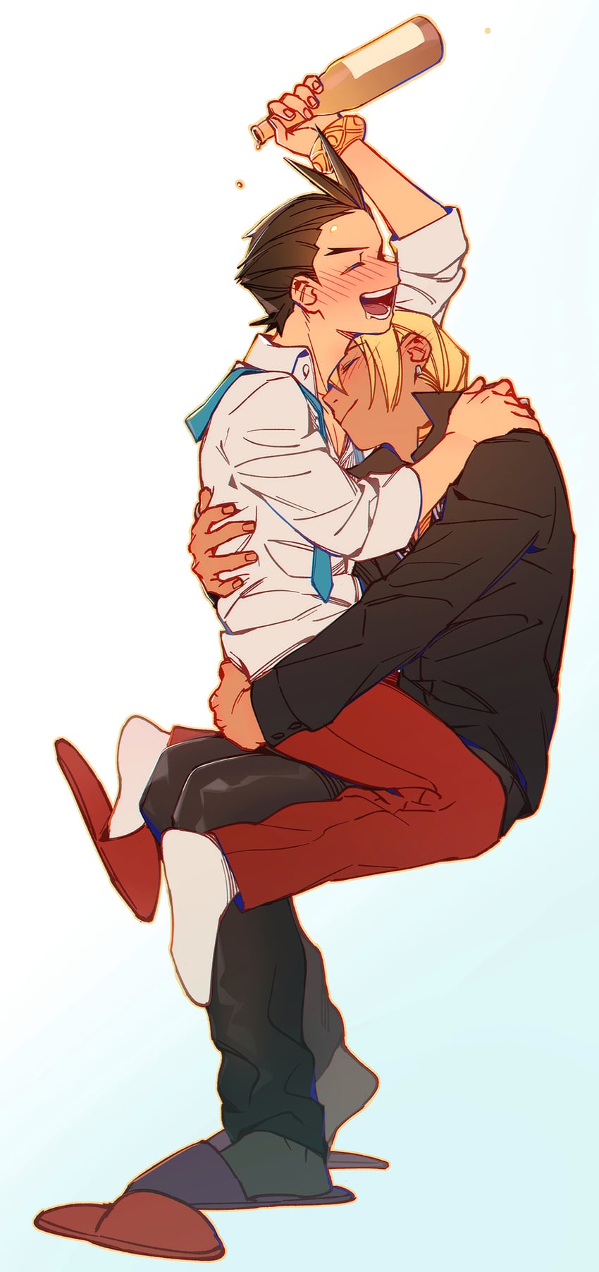 apollo justice and klavier gavin (ace attorney) drawn by hi-fi_(fijazzy)