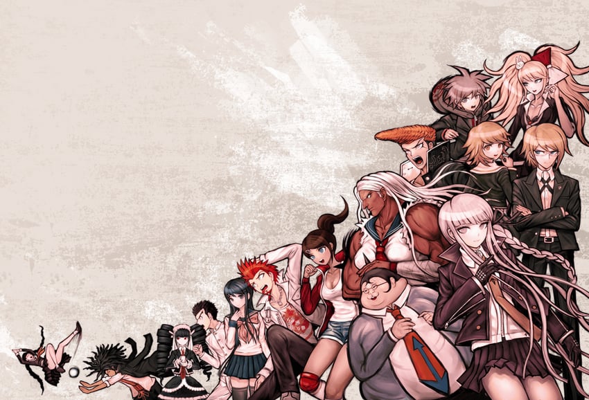 kirigiri kyoko, naegi makoto, celestia ludenberg, maizono sayaka, fujisaki chihiro, and 10 more (danganronpa and 1 more) drawn by komatsuzaki_rui