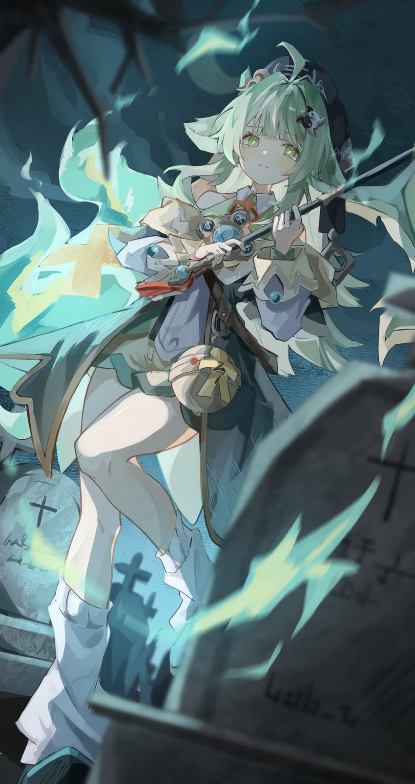 huohuo and tail (honkai and 1 more) drawn by ren_(renjiyu)
