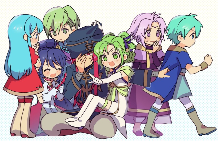eirika, ephraim, tana, l'arachel, lyon, and 2 more (fire emblem and 2 more) drawn by kurimori