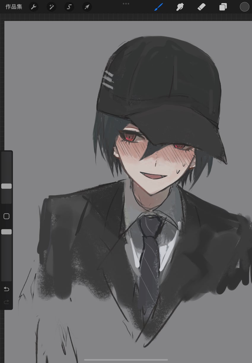 saihara shuichi (danganronpa and 1 more) drawn by fu_ga_(vivi912912)