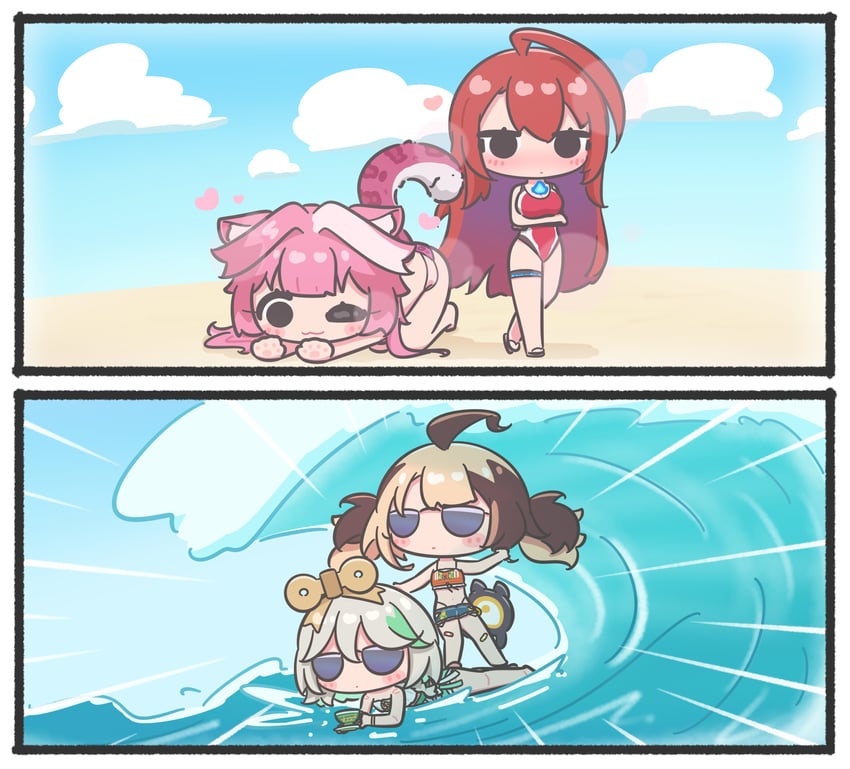 raora panthera, gigi murin, cecilia immergreen, and elizabeth rose bloodflame (hololive and 1 more) drawn by mpien