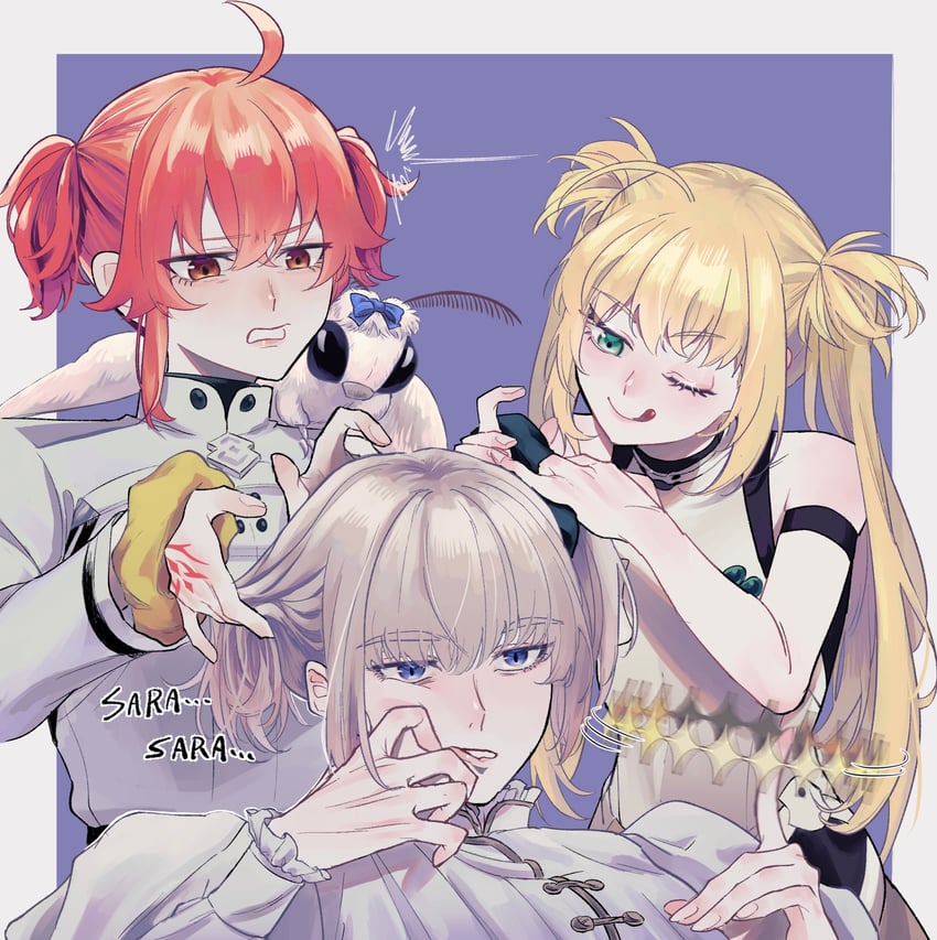 artoria pendragon, fujimaru ritsuka, artoria caster, and oberon (fate and 1 more) drawn by ca_(ca_gemini)