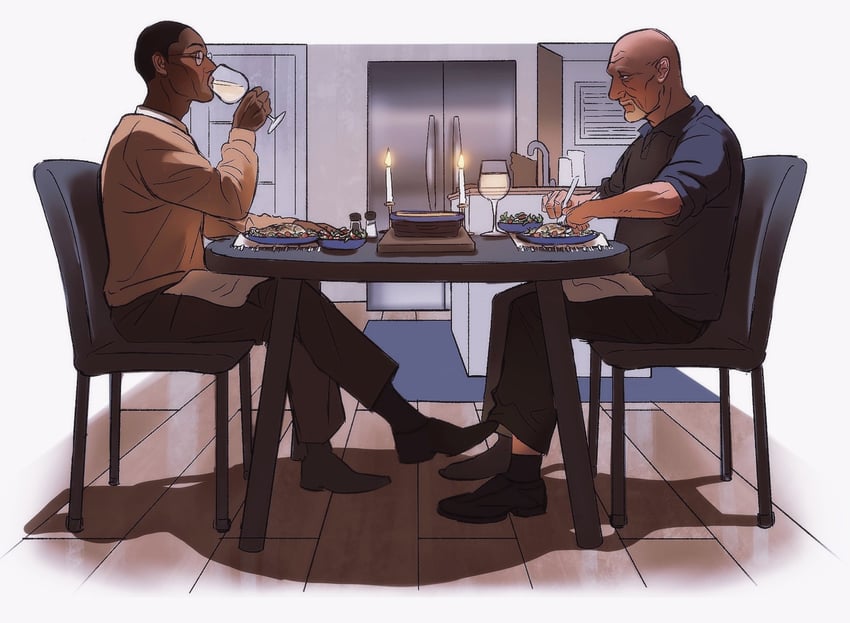 gustavo fring and mike ehrmantraut (breaking bad and 1 more) drawn by zepp_xx