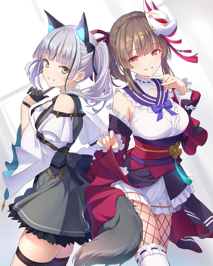 kiryuu miya and sugawara chie (heaven burns red) drawn by netarou_(shinra)