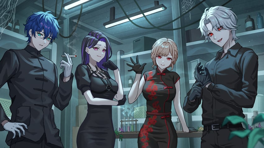kuzuha, furen e lustario, leos vincent, and meloco kyoran (nijisanji and 2 more) drawn by simoumi_217