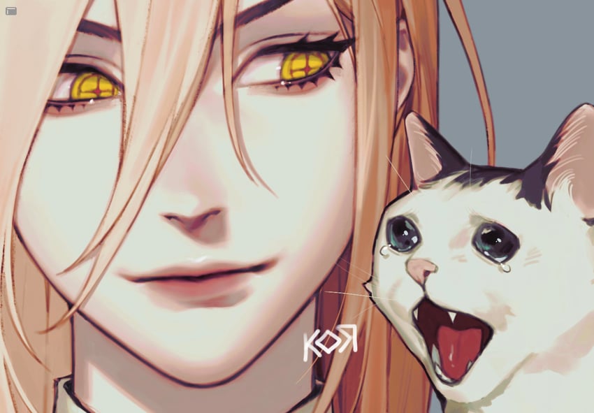 power and meowy (chainsaw man) drawn by koro_dou