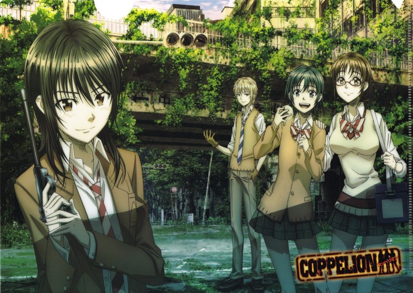 naruse ibara, fukasaku aoi, nomura taeko, and kurosawa haruto (coppelion)