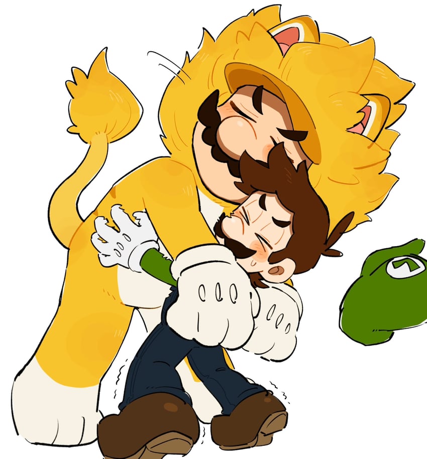 mario, luigi, cat mario, and giga cat mario (mario and 2 more) drawn by mimimi_(mimimim9999)
