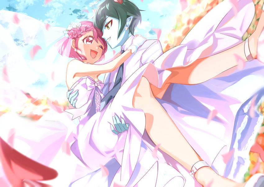 hanadera nodoka and daruizen (precure and 1 more) drawn by kmcho_902