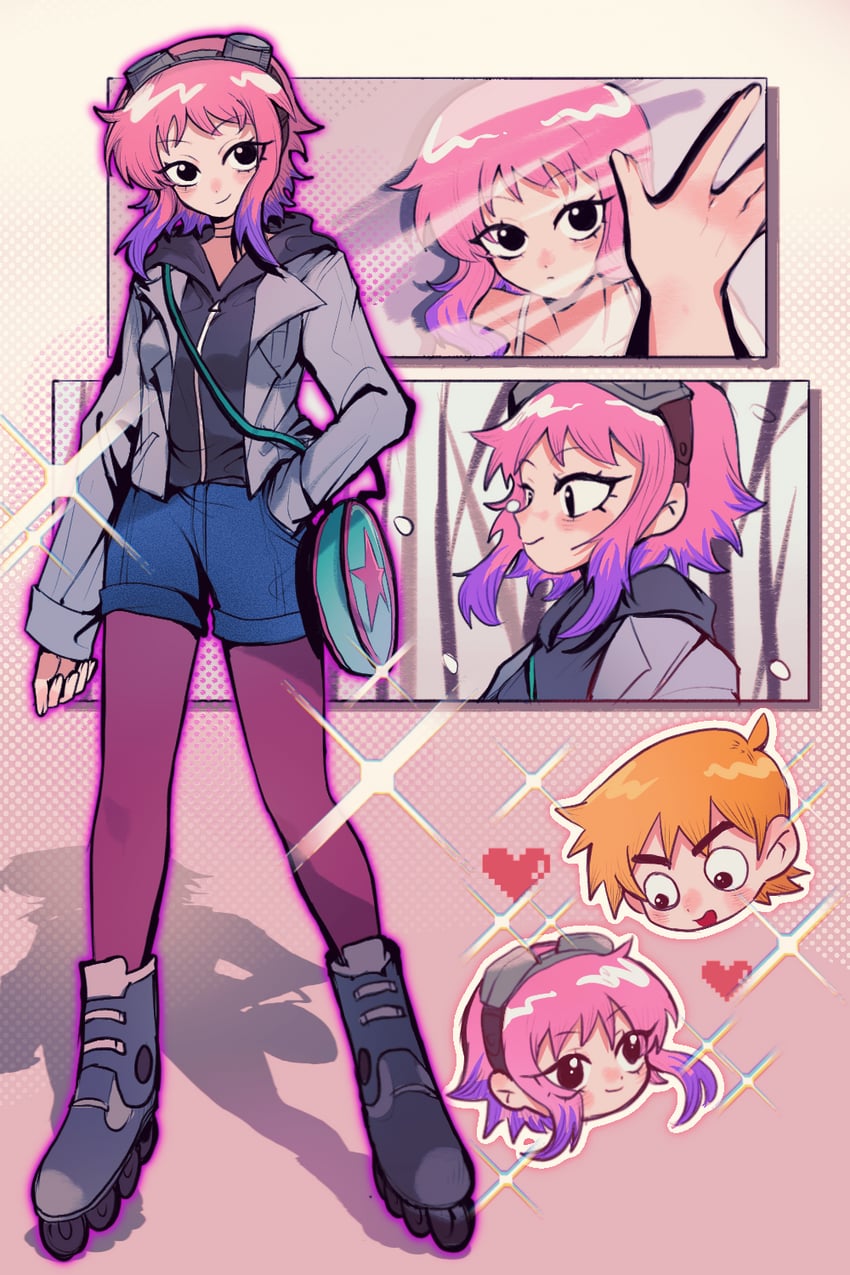 scott pilgrim and ramona flowers (scott pilgrim and 1 more) drawn by 7707rio