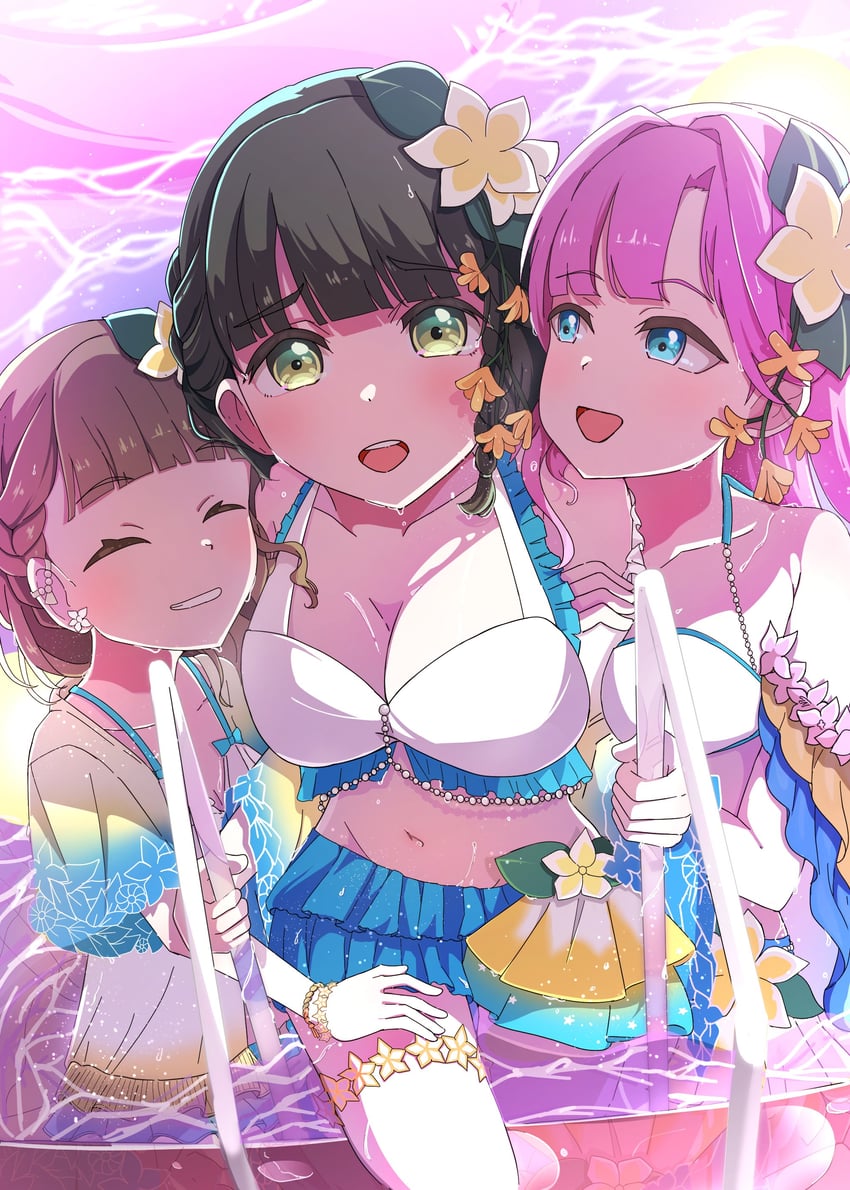 momose ginko, anyoji hime, and kachimachi kosuzu (love live! and 1 more) drawn by kametora_(kametora02)