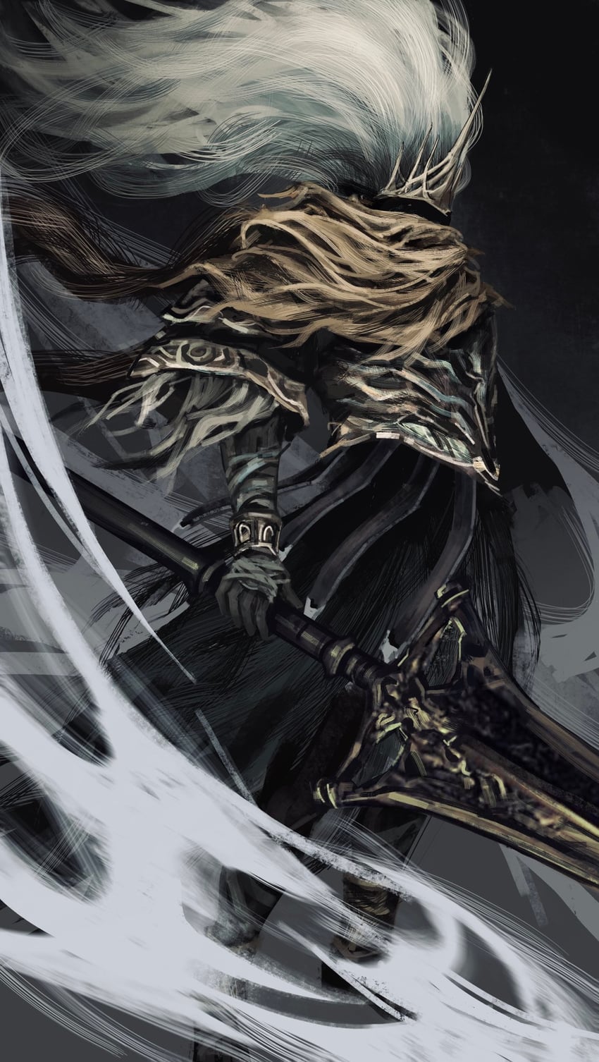 nameless king (dark souls and 1 more) drawn by tworain_w