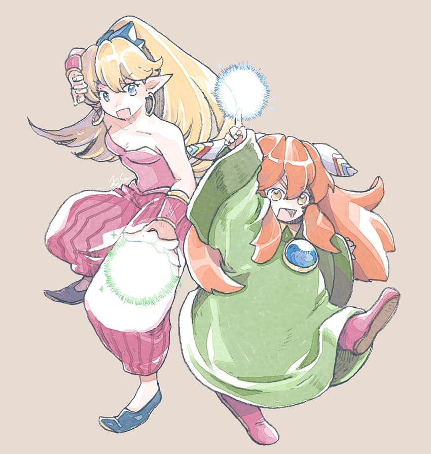 primm and popoi (seiken densetsu and 1 more) drawn by michibata_65