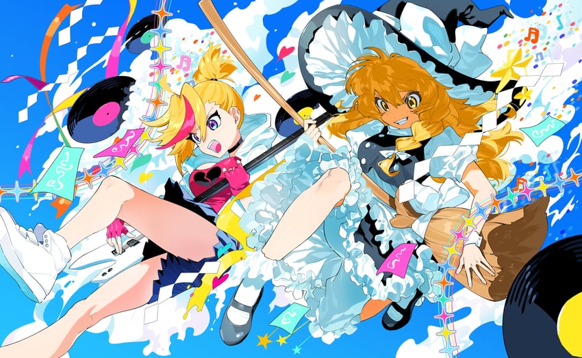 kirisame marisa and rin (touhou and 1 more) drawn by mmmmaus