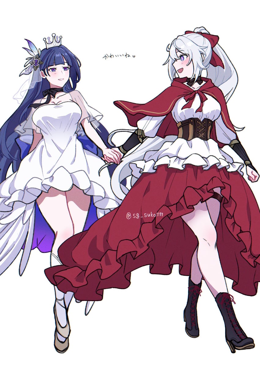 kiana kaslana and raiden mei (honkai and 1 more) drawn by cho_(sg_suko1111)