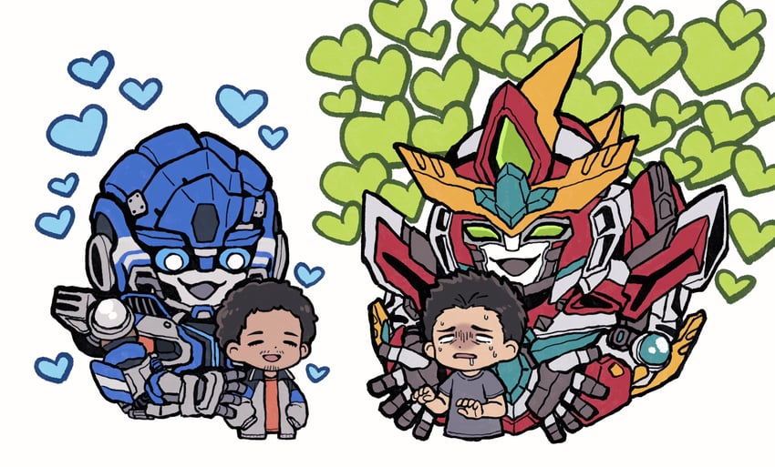 ao isami, bravern, mirage, and noah diaz (transformers and 2 more) drawn by kagetsu74