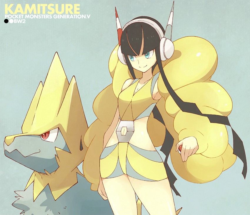 elesa and manectric (pokemon and 1 more) drawn by shigino_sohuzi