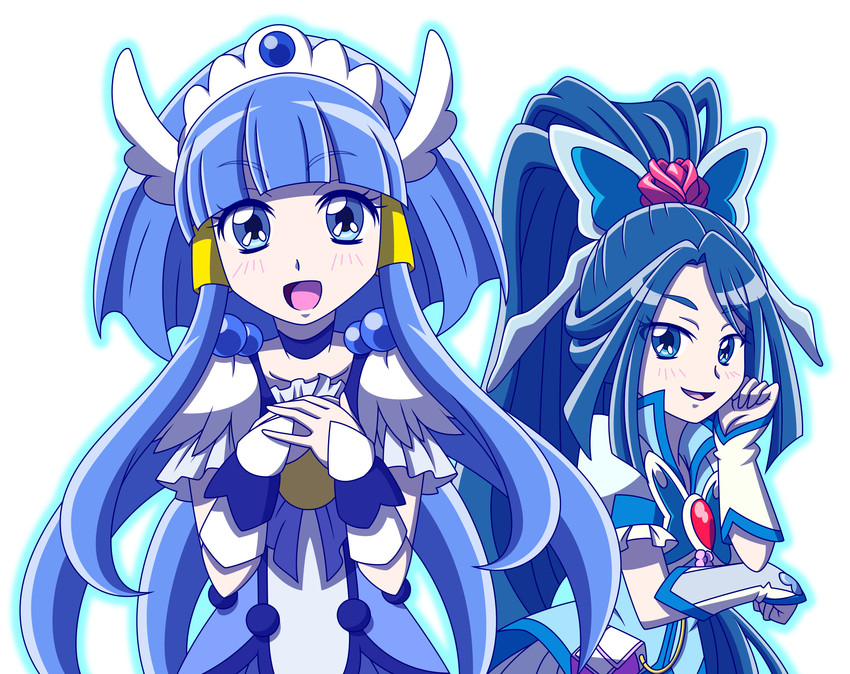 aoki reika, cure beauty, minazuki karen, and cure aqua (precure and 3 more) drawn by monyotarosu