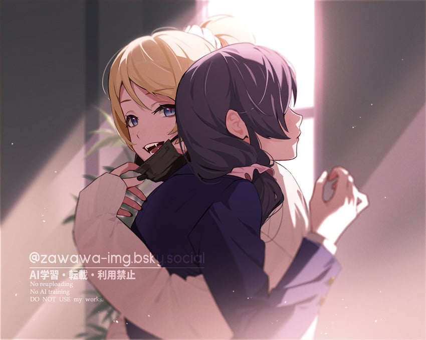 tojo nozomi and ayase eli (love live! and 1 more) drawn by zawawa_(satoukibi1108)