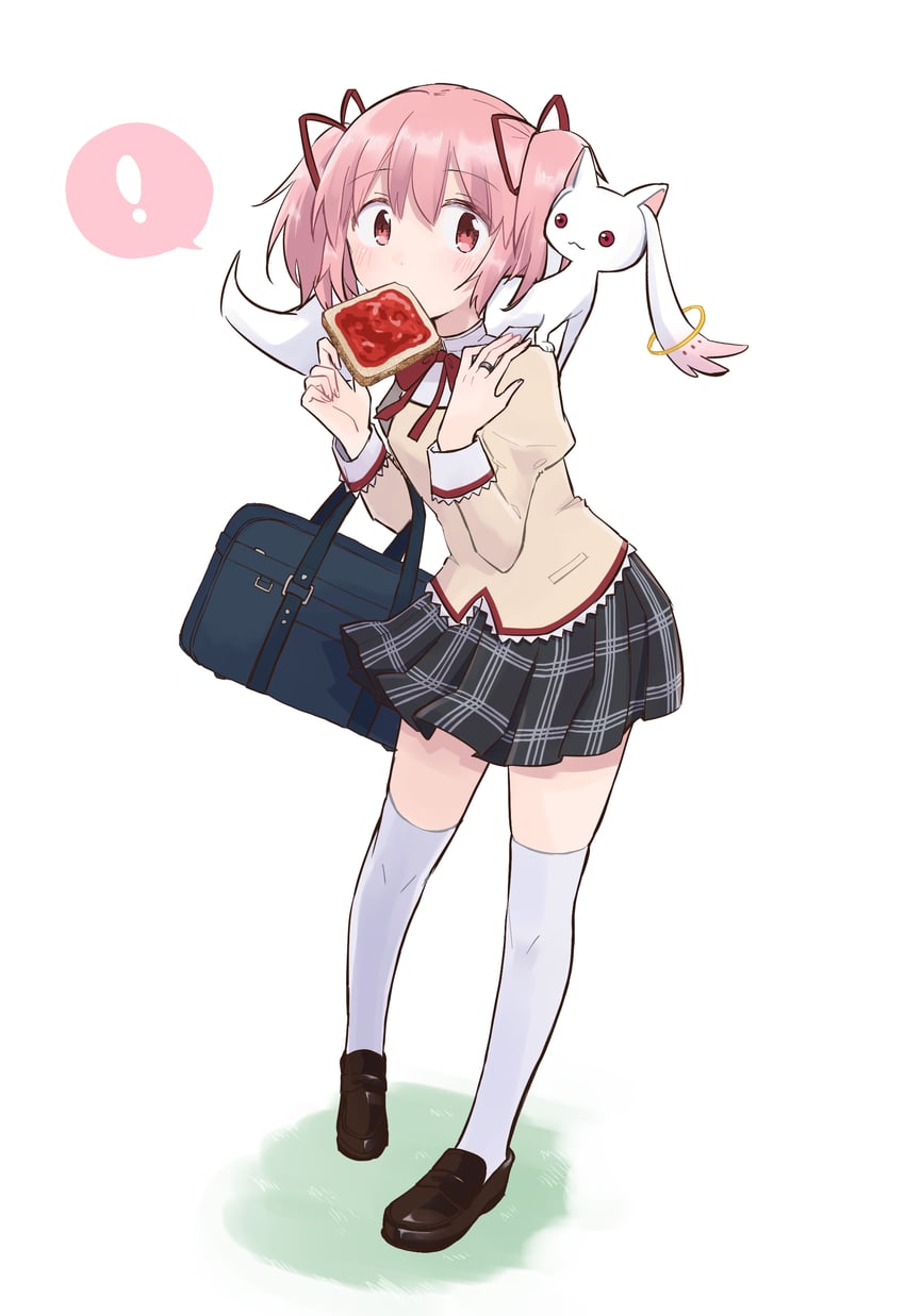 kaname madoka and kyubey (mahou shoujo madoka magica) drawn by ultimate_magnum