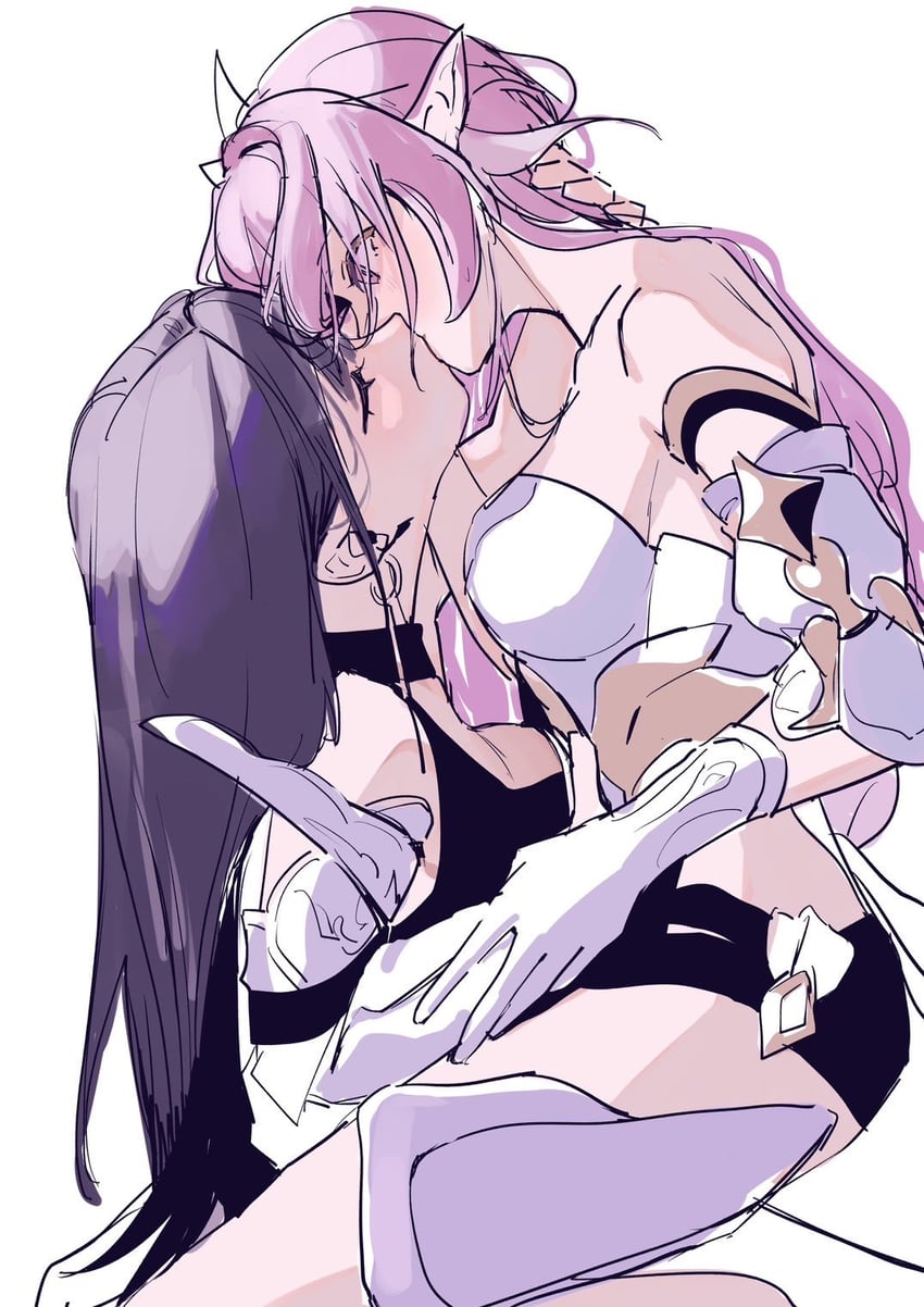 raiden mei and elysia (honkai and 1 more) drawn by roena